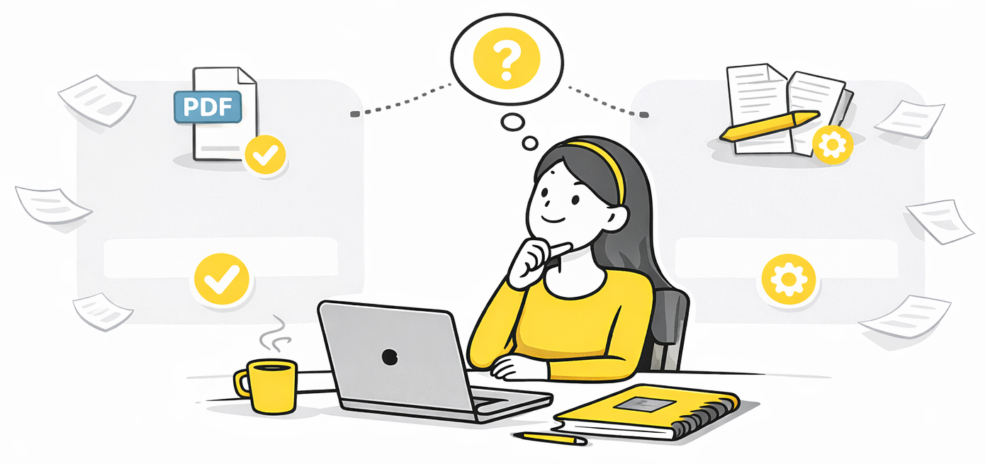 studentessa sceglie tipi di stamp